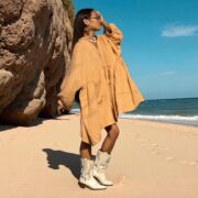 Plus Size Boho Tunic Dress: Saffron Crinkle Cotton Babydoll Top Bellina - Image 9