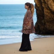 Handcrafted Cotton Velvet Kimono: Boho Chic Style Jacket - Mei - Image 9