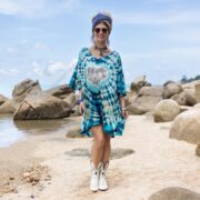 Plus Size Boho Tie Dye Caftan: Handmade Cotton Tunic Dress - Ninive