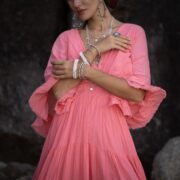 Coral Cotton Voile Maxi Dress: Boho Beach Wedding Gown - Beata - Image 6