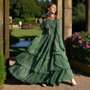 Elderfern Green Boho Wedding Dress: Off-Shoulder Cotton Maxi Gown - Lucia - Image 8