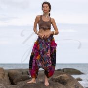 Tie Dye Harem Pants: Sunset Bloom Cotton Boho Festival Trousers - Spiritu