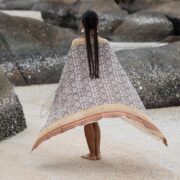 Boho Cotton Sarong Wrap: Hand-Printed Block Print with Gold Foil - Bichi - Image 3