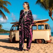 Plus Size Tie-Dye Jumpsuit: Boho Harem Romper - Ravenberry Crush - Sadie - Image 5