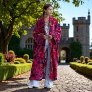 Cerise Caravan Velvet Kimono Robe: Plus Size Boho Duster Coat - Mai - Image 5
