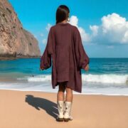 Plus Size Boho Tunic Dress: Crinkle Cotton Gauze Babydoll Top - Garner Grove - Bellina - Image 9