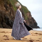 Plus Size Velvet Kimono Duster: Smokey Jaguar Boho Robe - Harper Jade - Image 2