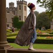 Boho Kimono Duster Robe: Mystic Dune Rayon Plus Size Cover-Up - Alura - Image 6