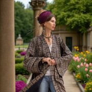 Boho Kimono Duster Robe: Mystic Dune Rayon Plus Size Cover-Up - Alura - Image 7