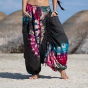 Tie Dye Harem Pants: Boho Festival Cotton Trousers - Plus Size - Vibra - Image 4