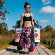 Tie Dye Harem Pants: Boho Festival Cotton Trousers - Plus Size - Vibra - Image 5