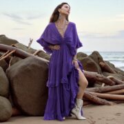 Radiant Amethyst Boho Bridal Gown | Plus Size Wedding Dress – Beata by ZinniaPearl - Image 6