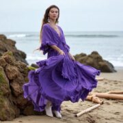 Radiant Amethyst Boho Bridal Gown | Plus Size Wedding Dress – Beata by ZinniaPearl - Image 8