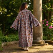Velvet Kimono Jacket | MAI Rosefinch Dusk | Plus Size Boho Duster Coat - Image 7