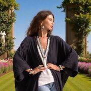 Handmade Cotton Gauze Kimono Robe: Raven Black Boho Duster with Pockets - Willow - Image 6