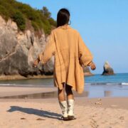 Plus Size Boho Tunic Dress: Saffron Crinkle Cotton Babydoll Top Bellina - Image 8