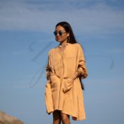 Plus Size Boho Tunic Dress: Saffron Crinkle Cotton Babydoll Top Bellina - Image 4