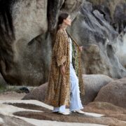 Velvet Kimono Robe: Desert Canopy Floral, Plus Size Boho Duster - Mai - Image 2