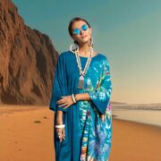 Plus Size Tie-Dye Cotton Harem Jumpsuit: Tideflower Boho Romper - Sadie - Image 10