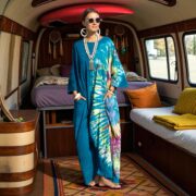 Plus Size Tie-Dye Cotton Harem Jumpsuit: Tideflower Boho Romper - Sadie - Image 5