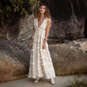 Norine Boho Wedding Dress – Old World Elegance | Handcrafted Bridal Gown for Beach Engagement, Family Portraits & Plus Size Brides