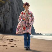Plus Size Velvet Kimono Robe: Rosé Caravan Boho Floral Duster - Mei - Image 9