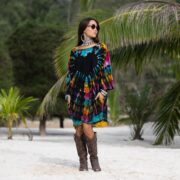 Plus Size Galaxy Tie-Dye Tunic: Raven Heart Caftan, Boho Festival Top - Image 7