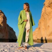 Wild Aloe Cotton Gauze Kimono Duster: Plus Size Boho Robe with Pockets - Willow - Image 7