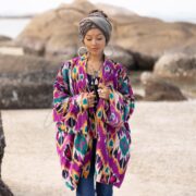 Amethyst Ikat Velvet Kimono Duster | Boho Luxe Jacket – Mei by ZinniaPearl - Image 4