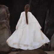 Boho Lace Patchwork Harem Pants & Duster Set: Cream Cotton Festival Outfit - Image 9