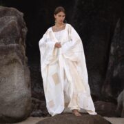 Boho Lace Patchwork Harem Pants & Duster Set: Cream Cotton Festival Outfit - Image 7