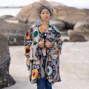 Onyx Mandala Velvet Kimono Jacket: Plus Size Boho Duster Coat - Mei - Image 4