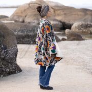 Onyx Mandala Velvet Kimono Jacket: Plus Size Boho Duster Coat - Mei - Image 2