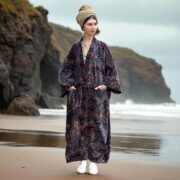 Plus Size Velvet Kimono Robe: Luna Paisley Boho Duster Jacket Harper J