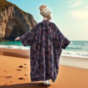 Plus Size Velvet Kimono Robe: Luna Paisley Boho Duster Jacket Harper J - Image 3