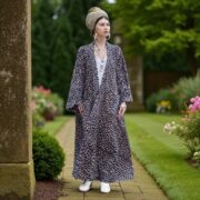 Plus Size Velvet Kimono Duster: Smokey Jaguar Boho Robe - Harper Jade - Image 5