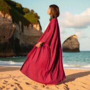 Handmade Hemp Cotton Kimono Duster: Wild Hibiscus Boho Robe - Willow - Image 9
