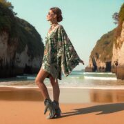 Plus Size Tie Dye Kimono Dress – Jungle Phoenix Boho Cotton Tunic, Hand-Dyed Festival Mini with Pockets & Wide Kimono Sleeves | Kumo Cosmic - Image 9