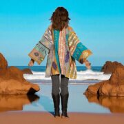 Cordelia Short Kimono Jacket – Embergrove Patchwork Embroidered Boho Festival Coat - Image 9