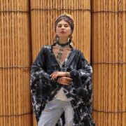 Handmade Tie-Dye Kimono Duster – Lunar Smoke Cotton Boho Robe, Plus Size | Aurora - Image 6