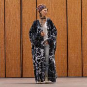 Handmade Tie-Dye Kimono Duster – Lunar Smoke Cotton Boho Robe, Plus Size | Aurora - Image 5