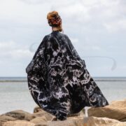 Handmade Tie-Dye Kimono Duster – Lunar Smoke Cotton Boho Robe, Plus Size | Aurora - Image 3