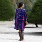 Plus Size Tie Dye Tunic Top Tee – Indigo Tide Galaxy Boho Cotton Kaftan 1X-3X - Image 8