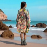 Plus Size Tie-Dye Kimono Top – Festival Flame Boho Caftan Tunic Dress 1X-3X | Galaxy - Image 9
