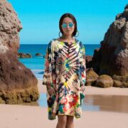 Plus Size Tie-Dye Kimono Top – Festival Flame Boho Caftan Tunic Dress 1X-3X | Galaxy - Image 10