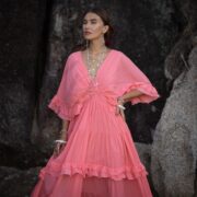 Coral Sunrise Boho Wedding Dress: Plus Size Cotton Maxi Gown - Beata - Image 5