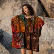 Plus Size Tie-Dye Tunic Dress: Boho Kimono Mini with Pockets - Kumo - Image 4