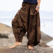 Boho Patchwork Harem Pants – Forest Ember Cotton Festival Trousers | Paloma - Image 4