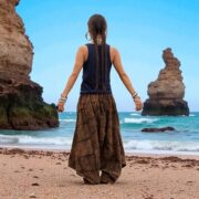 Boho Patchwork Harem Pants – Forest Ember Cotton Festival Trousers | Paloma - Image 9