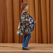 Black Onyx Ikat Velvet Kimono Jacket | Plus Size Boho Duster – Mei - Image 6